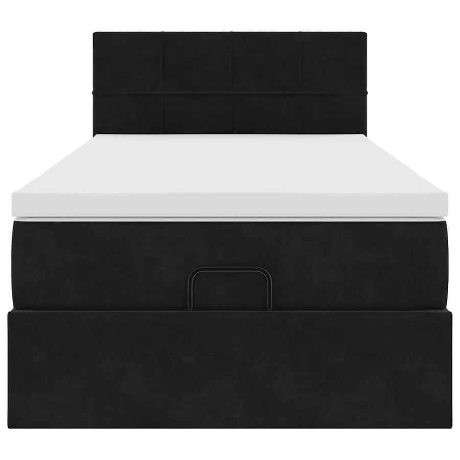 Ottoman bed met matras 100x200 cm fluweel zwart
