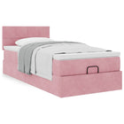Ottoman bed met matras 100x200 cm roze