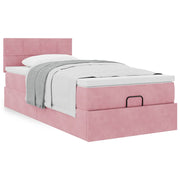 Ottoman bed met matras 100x200 cm roze