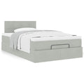Bed poef met matras 120x190 cm fluweel lichtgrijs