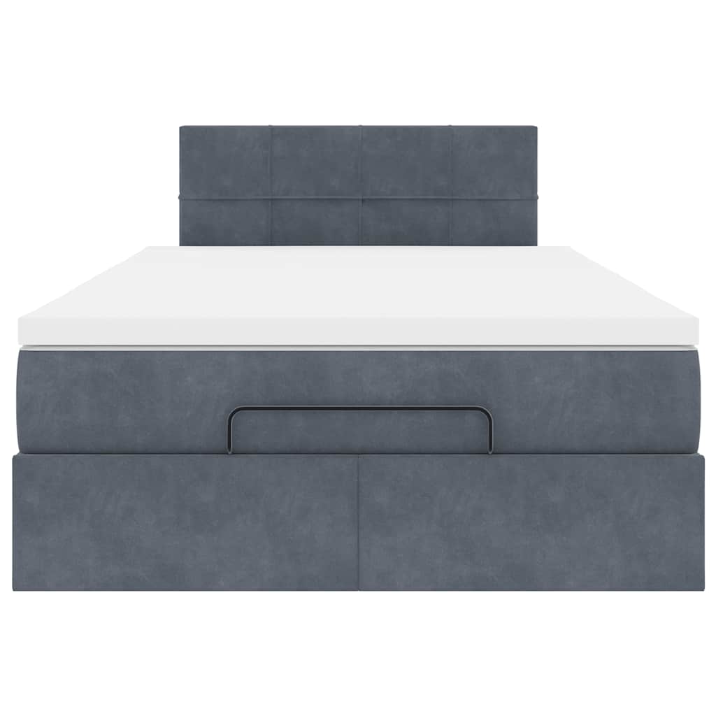 Ottoman bed met matras 120x190 cm fluweel donkergrijs