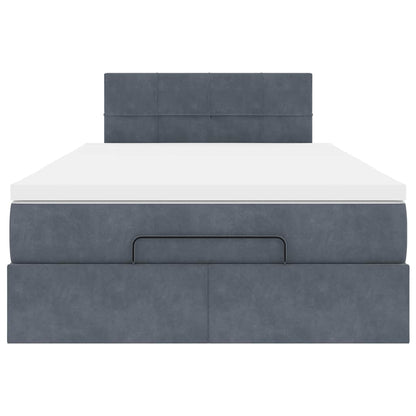 Ottoman bed met matras 120x190 cm fluweel donkergrijs