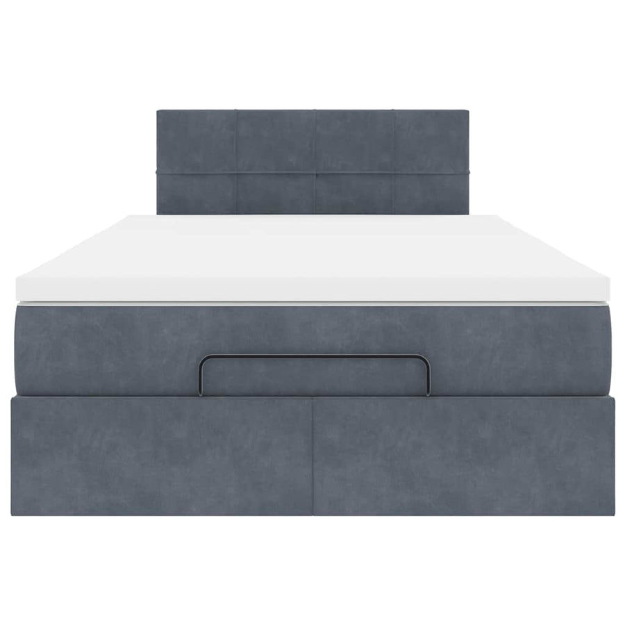 Ottoman bed met matras 120x190 cm fluweel donkergrijs