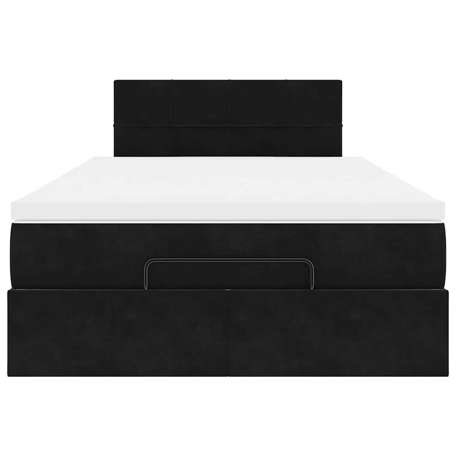 Ottoman bed met matras 120x190 cm fluweel zwart