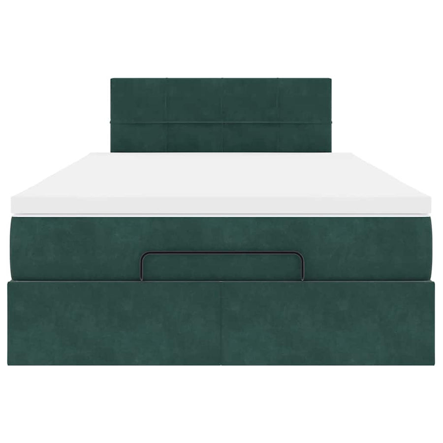 Ottoman bed met matras 120x190 cm fluweel donkergroen
