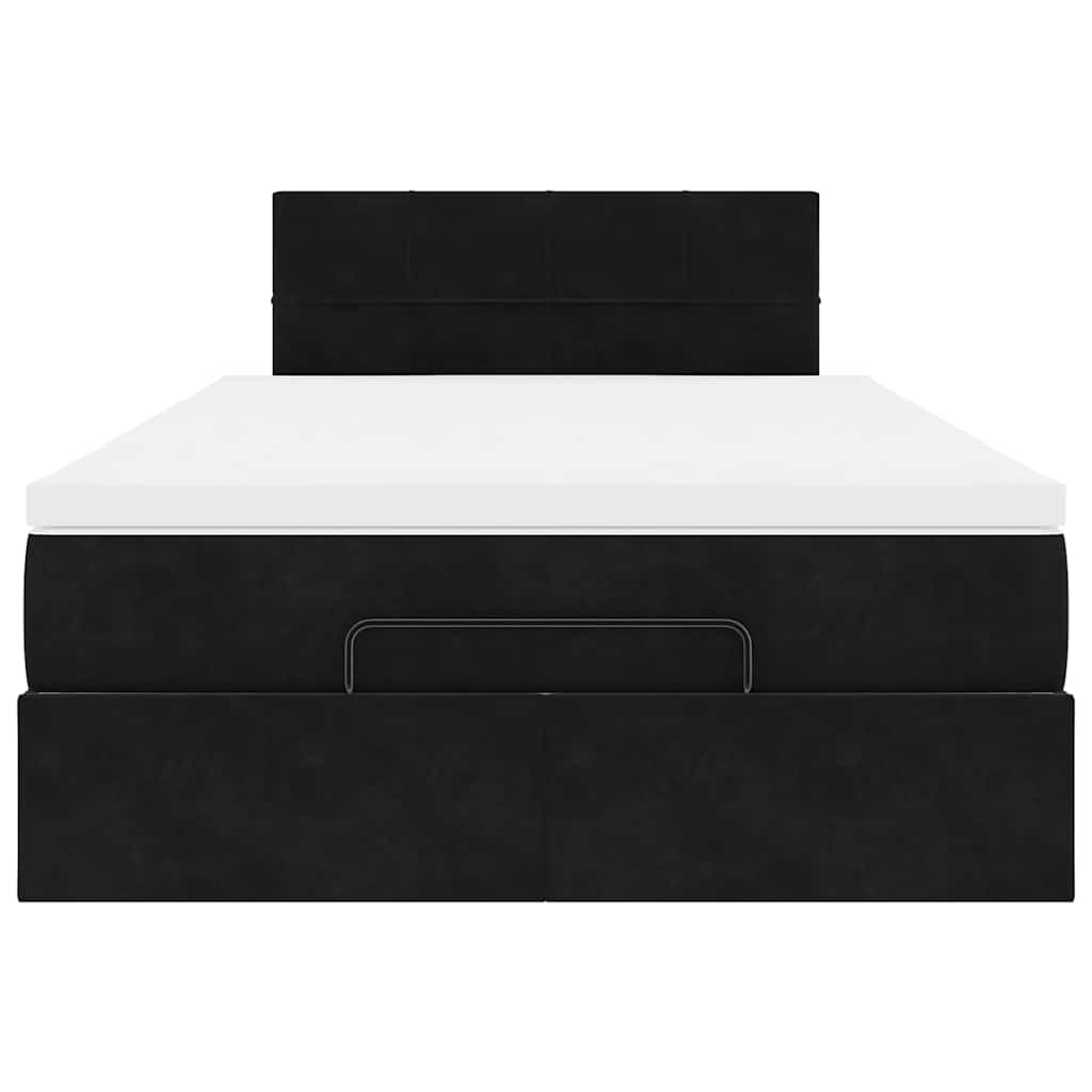 Ottoman bed met matras 120x200cm fluweel zwart