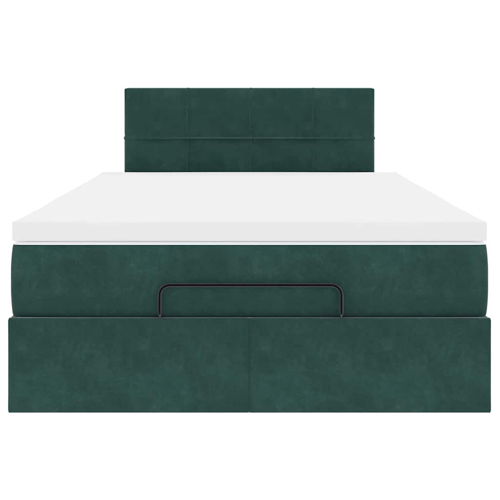 Ottoman bed met matras 120x200cm fluweel donkergroen