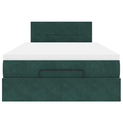 Ottoman bed met matras 120x200cm fluweel donkergroen