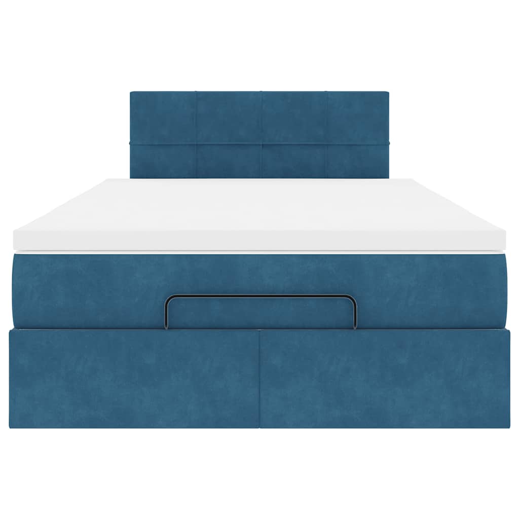 Ottoman bed met matras 120x200cm fluweel donkerblauw