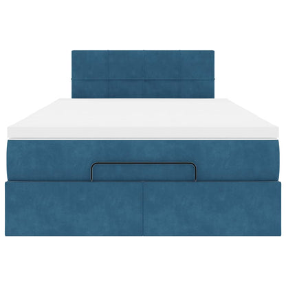 Ottoman bed met matras 120x200cm fluweel donkerblauw