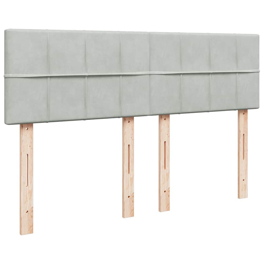Ottoman bed met matras 140x190cm fluweel lichtgrijs