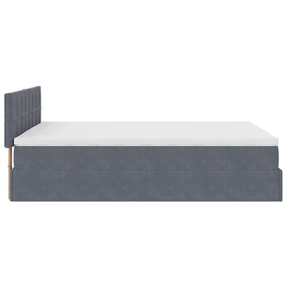 Ottoman bed met matras 140x190cm fluweel donkergrijs
