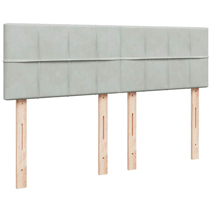 Ottoman bed met matras 140x200cm fluweel lichtgrijs