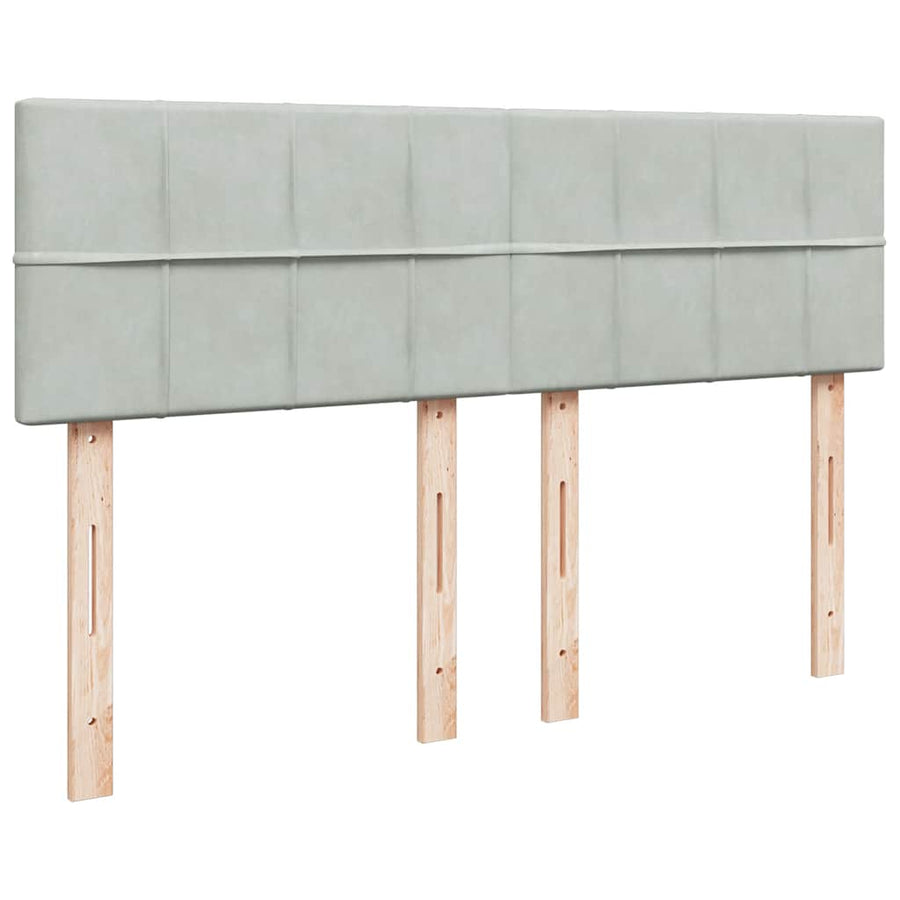 Ottoman bed met matras 140x200cm fluweel lichtgrijs