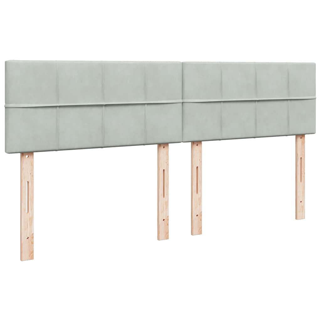Ottoman bed met matras 160x200cm fluweel lichtgrijs