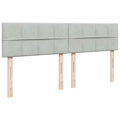 Ottoman bed met matras 160x200cm fluweel lichtgrijs