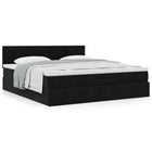 Ottoman bed with mattress 160x200cm velvet black