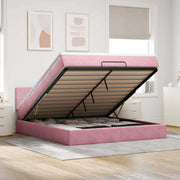 Ottoman bed met matras 160x200 cm roze fluweel