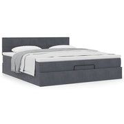 Ottoman bed met matras 180x200 cm donkergrijs