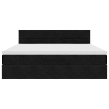 Ottoman bed met matras 180x200cm fluweel zwart