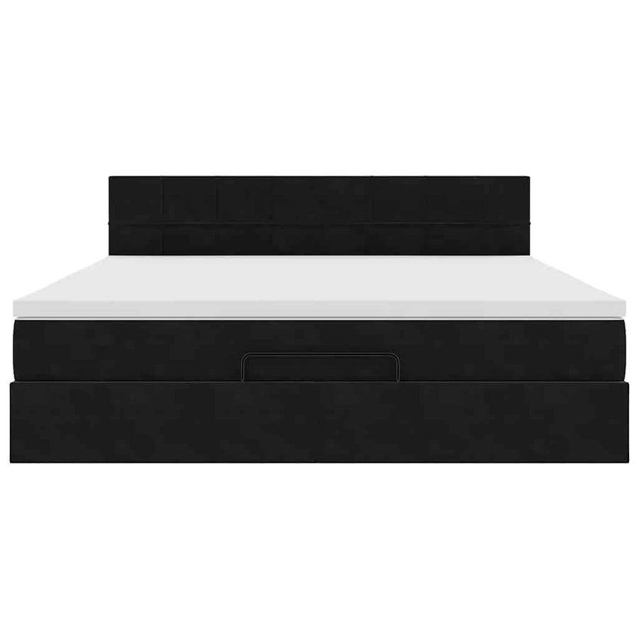 Ottoman bed met matras 180x200cm fluweel zwart