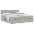 Ottoman bed with mattress 200x200 cm velvet light grey