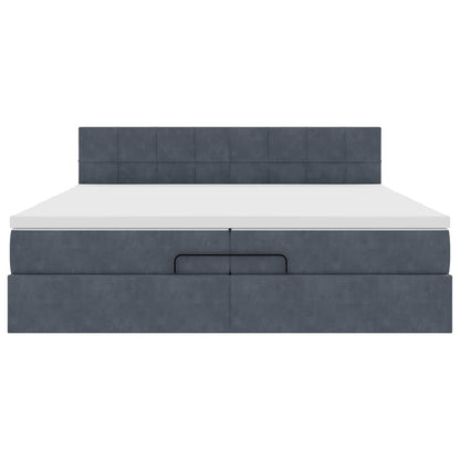 Ottoman bed met matras 200x200 cm fluweel donkergrijs