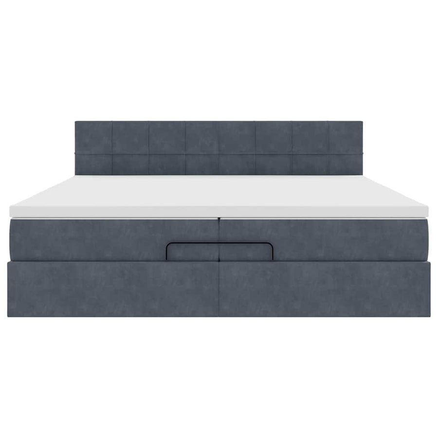 Ottoman bed met matras 200x200 cm fluweel donkergrijs