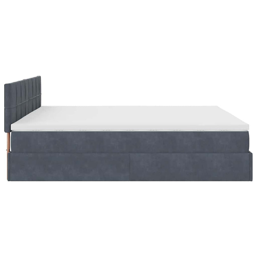 Ottoman bed met matras 200x200 cm fluweel donkergrijs