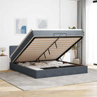 Ottoman bed with mattress 200x200 cm velvet dark grey