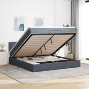 Ottoman bed met matras 200x200 cm donkergrijs