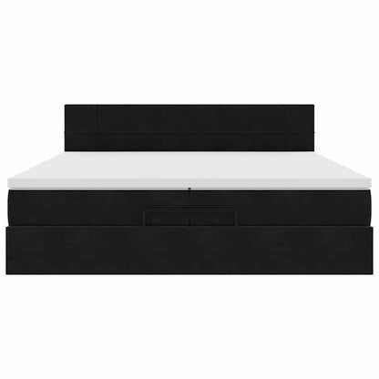 Ottoman bed met matras 200x200 cm fluweel zwart