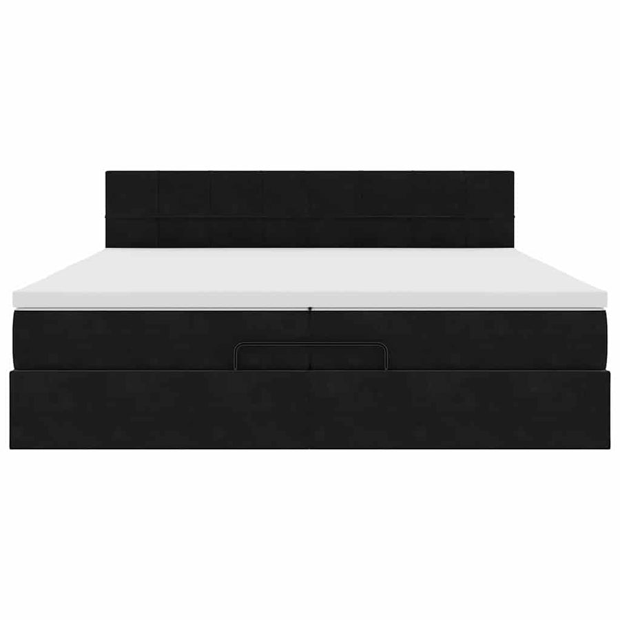 Ottoman bed met matras 200x200 cm fluweel zwart