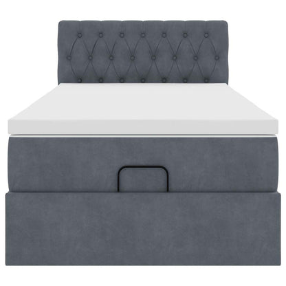 Ottoman bed met matras 80x200cm fluweel donkergrijs