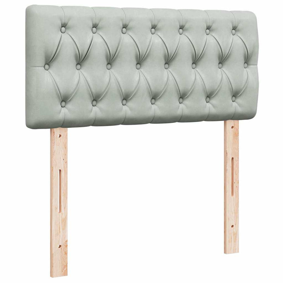 Ottoman bed met matras 90x190cm fluweel lichtgrijs