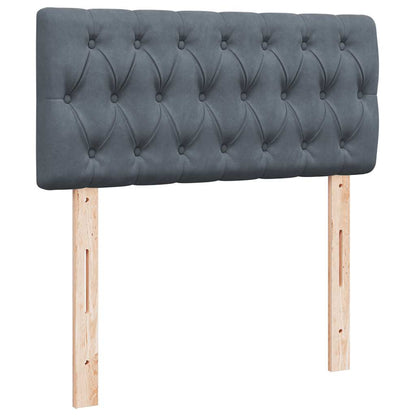 Ottoman bed met matras 90x190cm fluweel donkergrijs