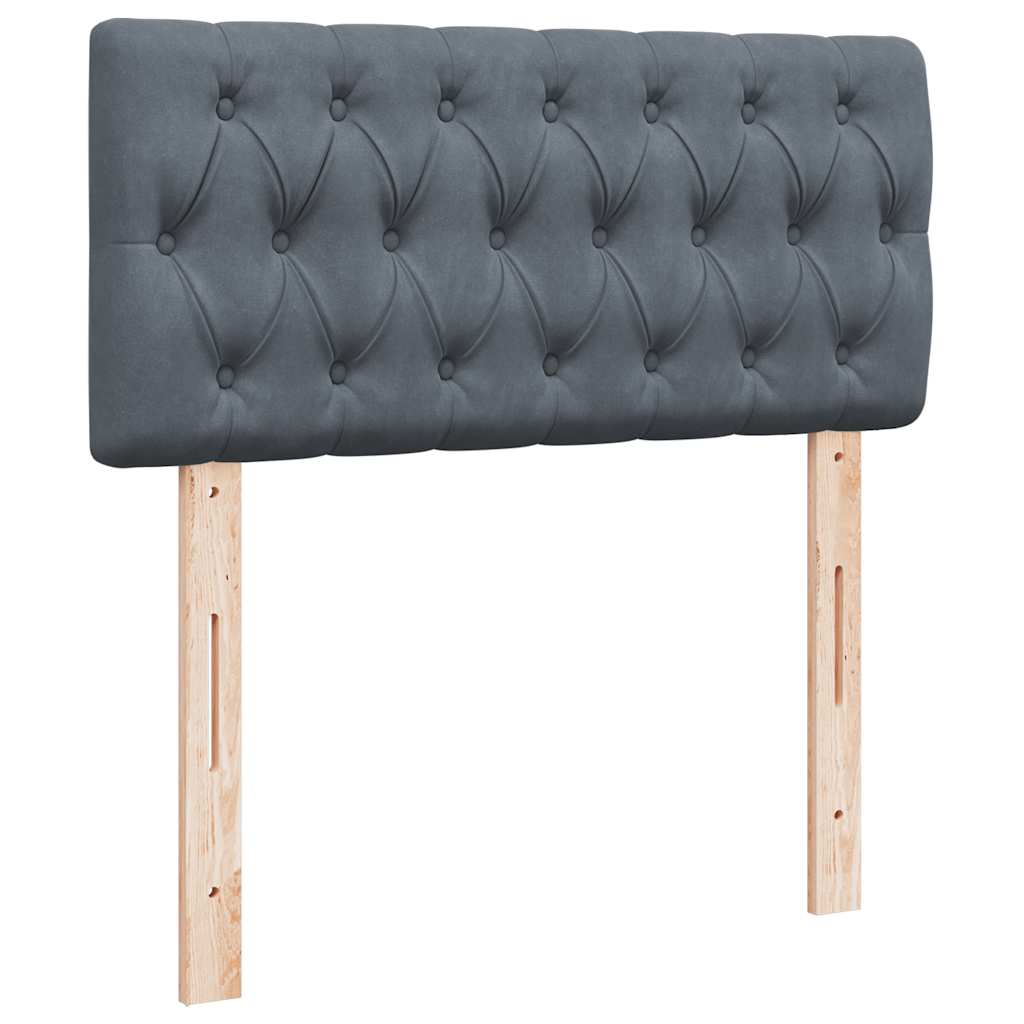 Ottoman bed met matras 90x200cm fluweel donkergrijs