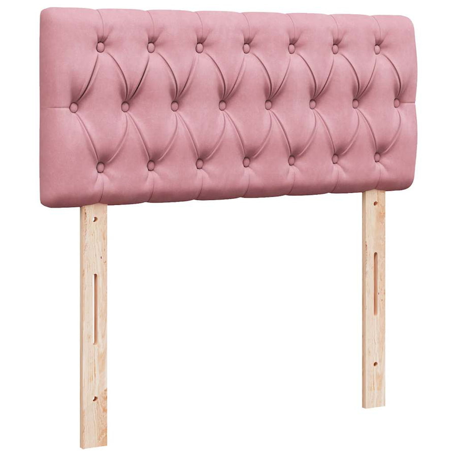 Ottoman bed met matras 90x200cm fluweel roze