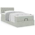 Ottoman bed met matras 100x200 cm fluweel lichtgrijs