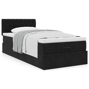 Ottoman bed met pocketveringmatras 100x200 cm zwart