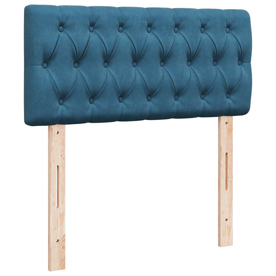 Ottoman bed met matras 100x200 cm fluweel donkerblauw