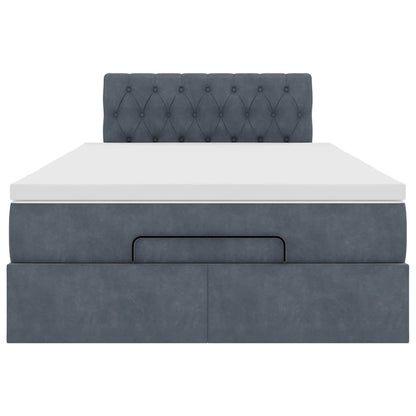 Ottoman bed met matras 120x190 cm fluweel donkergrijs