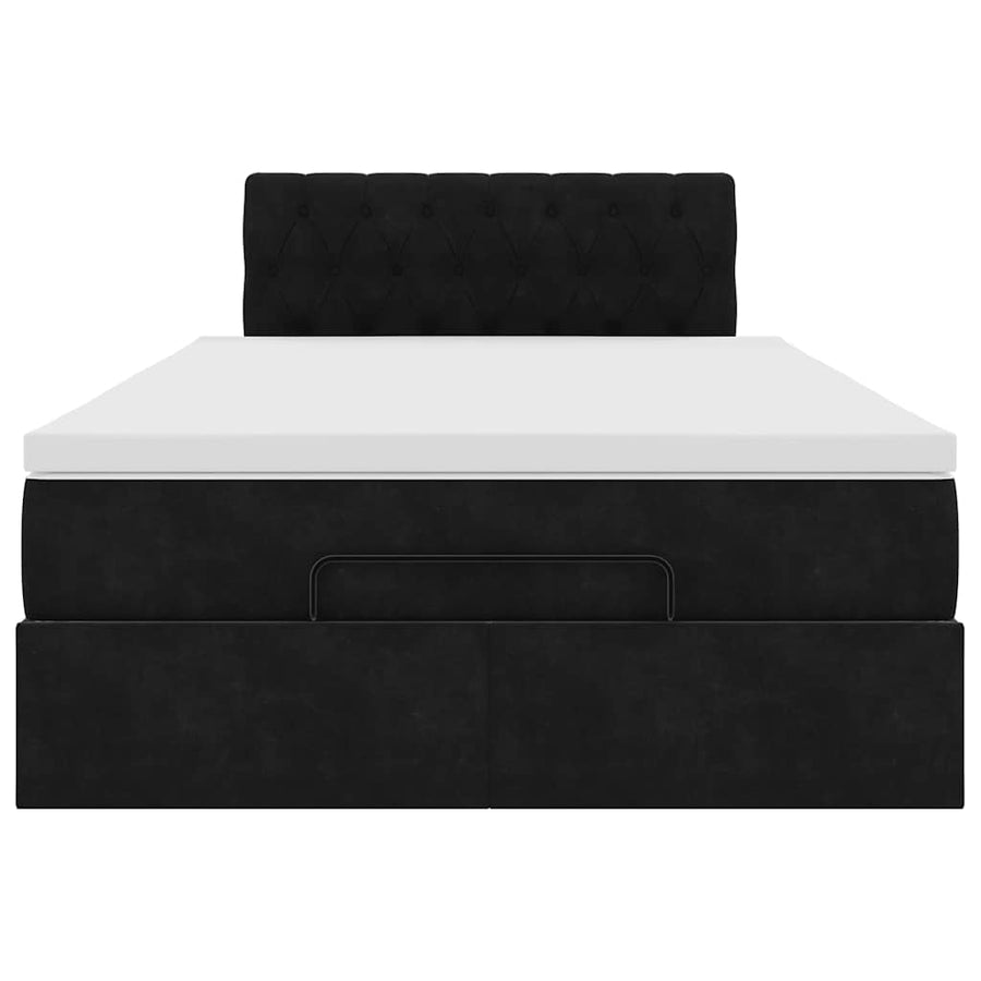 Ottoman bed met matras 120x190 cm fluweel zwart