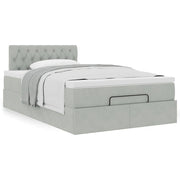 Ottomaans bed met matras 120x200 cm lichtgrijs fluweel