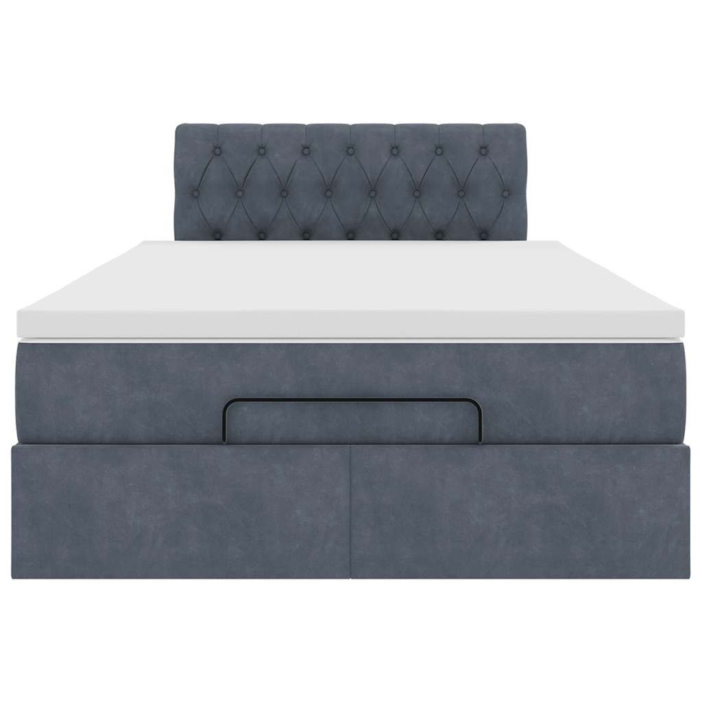 Ottoman bed met matras 120x200cm fluweel donkergrijs