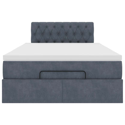 Ottoman bed met matras 120x200cm fluweel donkergrijs