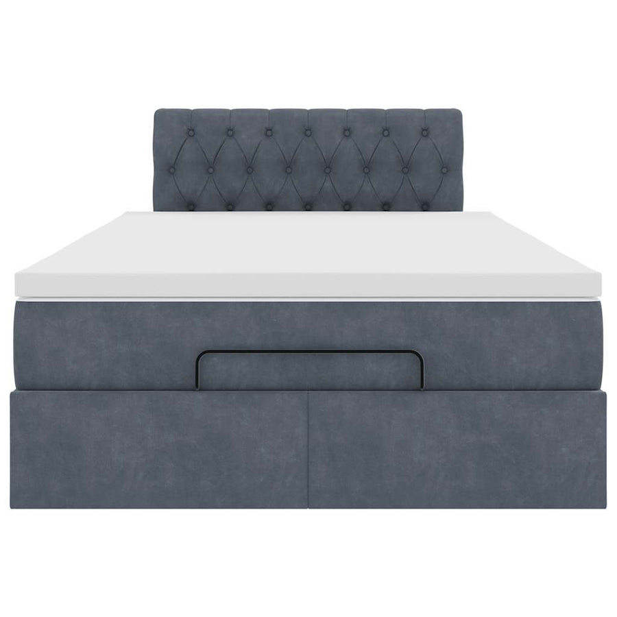 Ottoman bed met matras 120x200cm fluweel donkergrijs