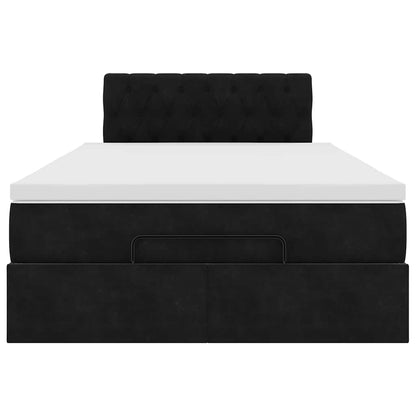 Ottoman bed met matras 120x200cm fluweel zwart