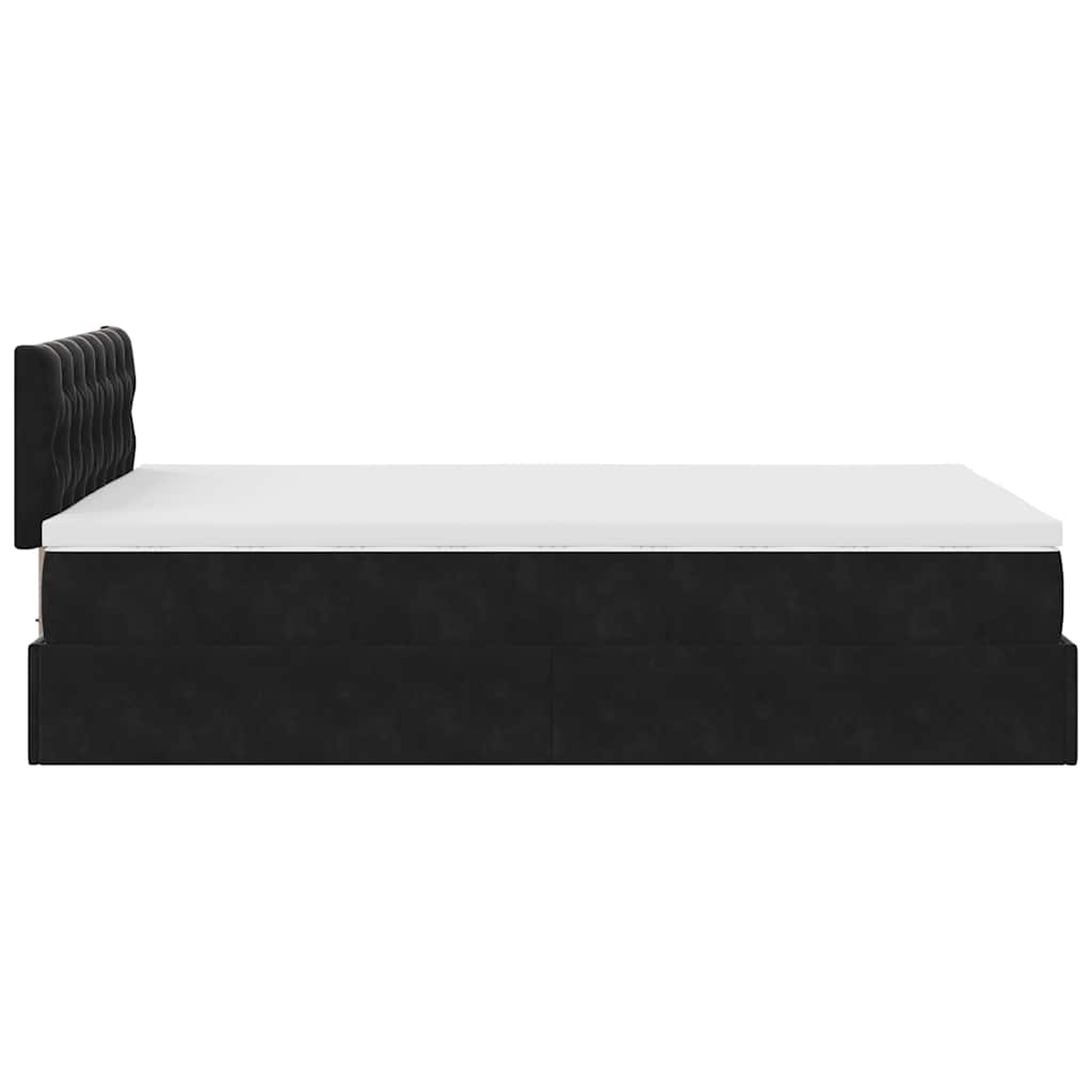 Ottoman bed met matras 120x200cm fluweel zwart