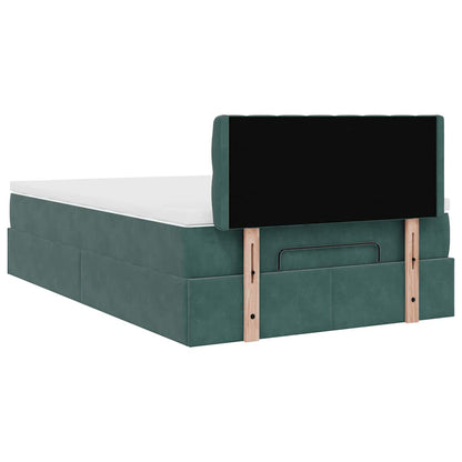 Ottoman bed met matras 120x200cm fluweel donkergroen